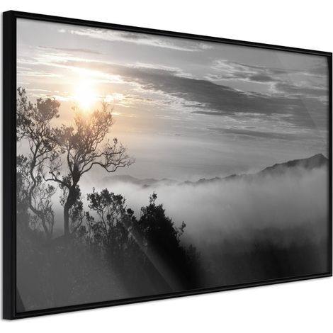 Affiche Murale Encadrée "Fog Valley" 45 x 30 cm Noir
