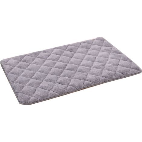 Coussin/couverture moelleuse pour chat, matelassé, gris clair, 76 x 48 cm (1/4)