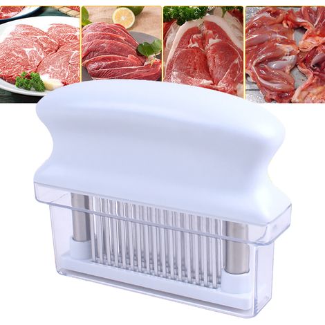 Attendrisseur de viande (porc, bœuf, steak) à 48 lames, outil de cuisine blanc (1/5)