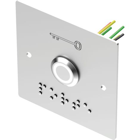 Bouton poussoir INOX 19 mm LED Vert/Blanc NO+NC + PBP19B 6 fils soudés - SEWOSY - PB19VB6FBL (1/2)