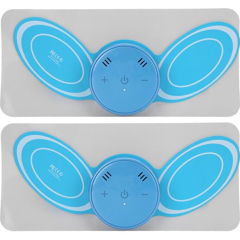 Mini masseur de cou électrique à piles, soulage la fatigue, coussinet adhésif de massage cervical par impulsions, bleu (1/5)