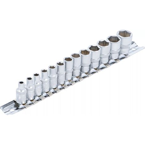 Jeu 13 douilles bgs metriques 6 pans carre 1/4 (6.35) de 4 à 14 mm (1/2)