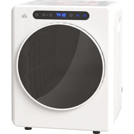 Sèche linge à évacuation, sèche-linge électrique 1000 W 3 Kg, 6 modes de séchage, minuterie, acier inoxydable, blanc