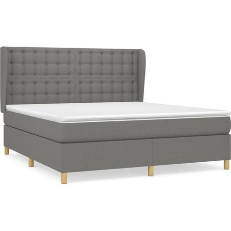 Maison Exclusive - Boxspringbett mit Matratze Dunkelgrau 160x200