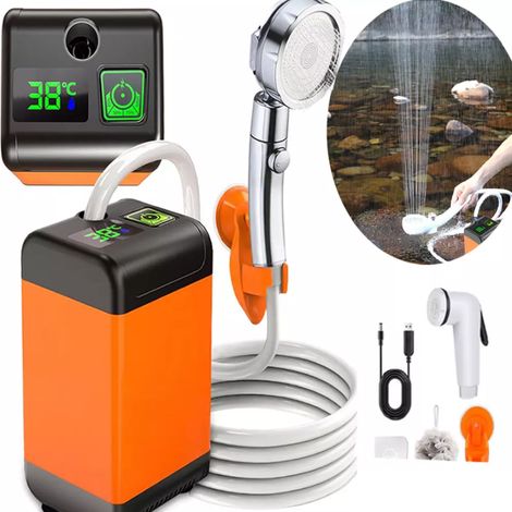Douche de camping portable avec batterie 6000 mAh et pompe, livraison DHL (1/5)