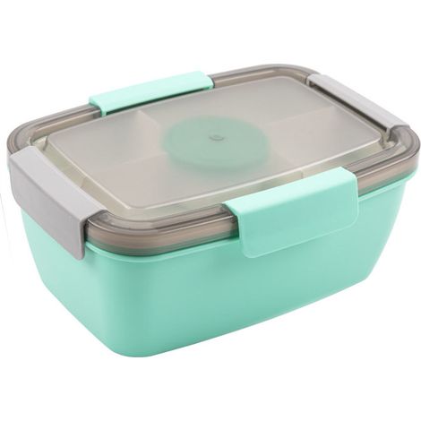 Boîte à déjeuner -2000millilitres avec diaphragmes-Avec récipient à sauce-Chauffé-Convient aux enfants et aux adultes-vert (1/5)