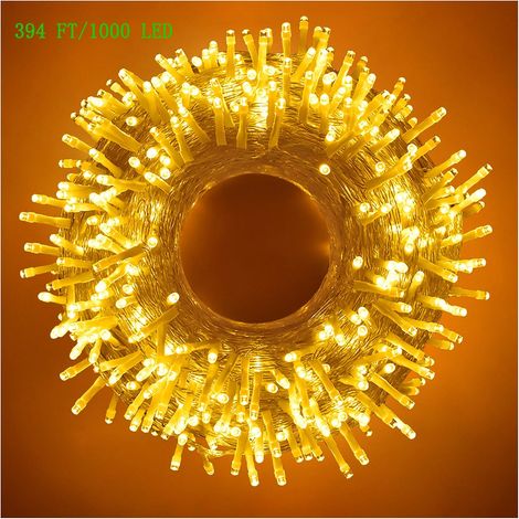 Luces De Cuerda Led - 394 Ft 1000 Led - 8 Modos De Iluminación - Con Mando A Distancia Y Temporizador - Para Interior Y Exterior (1/5)