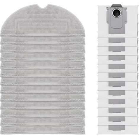 12Sacs à PoussièRe et 12Chiffons de Vadrouille Aspirateur pour Robot Roborock S7/S7+/S7 MaxV/S7 MaxV Plus/S7 MaxV Ultra/S7 Pro (1/4)