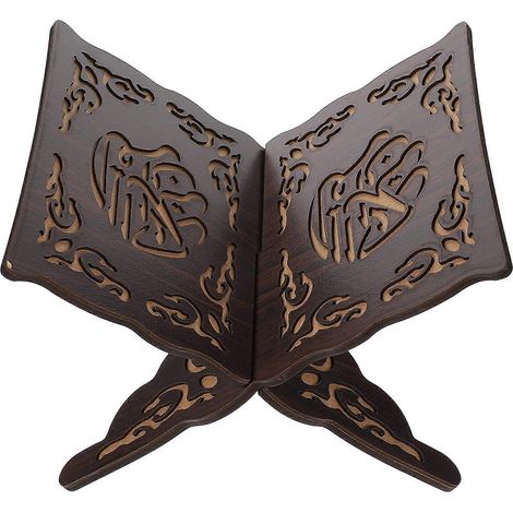 Porte-livres musulman en bois, étagère, porte-livres de prière, ornement musulman-24x21x18CM-Black (1/4)