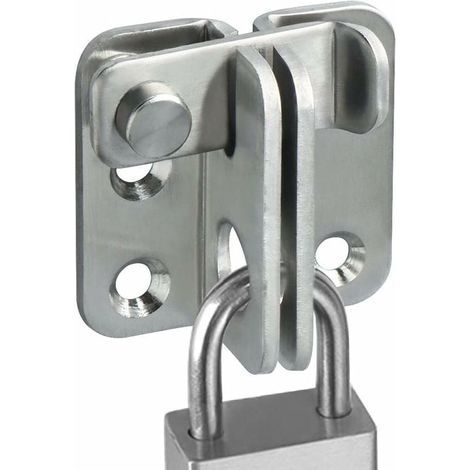 Serrure de porte coulissante cadenas moraillon loquet de porte loquet crochet antivol, finition inox brossé (1/5)