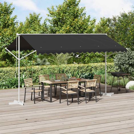 vidaXL Free Standing Awning 4 x 3 m Polyester Anthracite