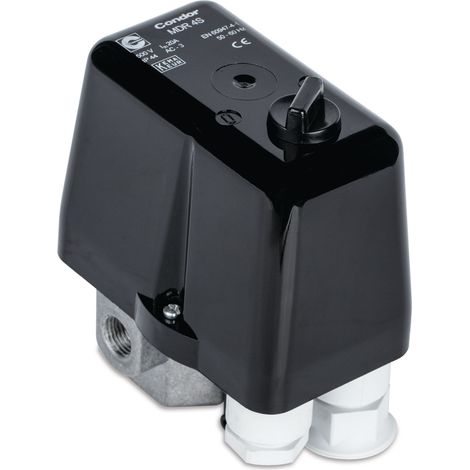 Pressostat professionnel pour compresseur - CONDOR MDR 4 - 16 bar - 400 V - 5,5 kW - 16 A (400V) - 9 A (500V) - avec interrupteur marche/arrêt Aircraft CONDOR MDR4 16