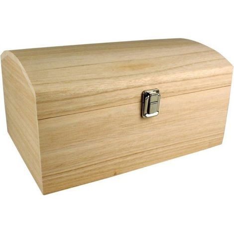 MégaCréa DIY - Coffre en bois couvercle bombé B 30 x 20 x 15 cm (1/2)