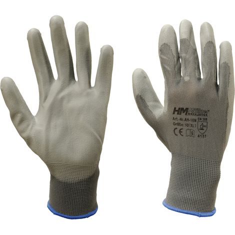 HM Müllner Feinstrick-Schutzhandschuh Gr. 9 - Polyurethan-Beschichtung