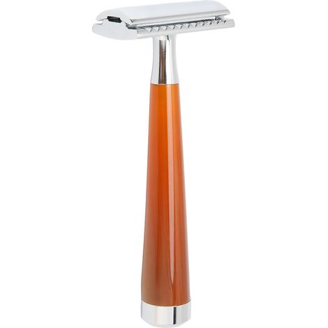 Rasoir manuel double tranchant, coupe rapide et sûre, glisse stable, manche long ergonomique, usage facile, lot pour maison coiffeur salon. (1/5)
