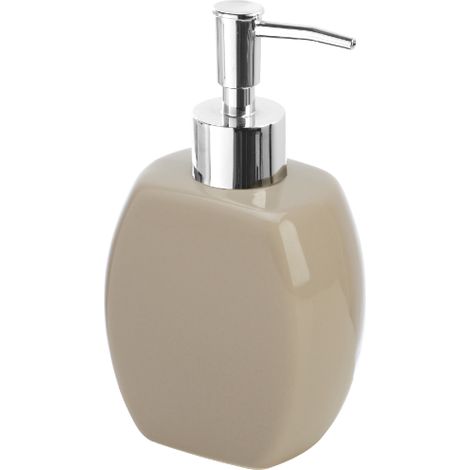 Distributeur de savon Paris Line en ce'ramique gris tourterelle capacite' 360 ml accessoires de salle de bain porte savon Tortora