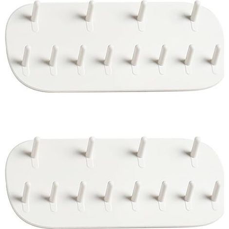 Lot de 2 organiseurs de bijoux muraux en plastique blanc pour boucles d'oreilles, colliers, cadeaux, chambre, salle de bain, cuisine (1/5)