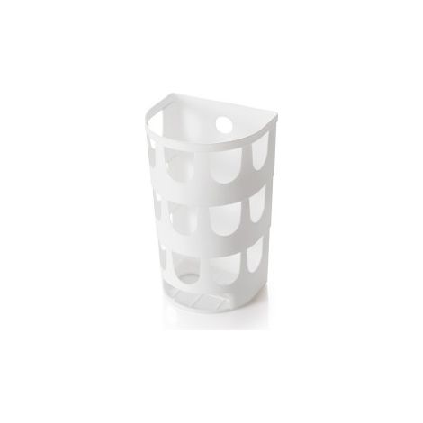 Porta sacchetti di plastica a parete, dispenser per sacchetti di plastica con fori grandi (bianco) (1/5)