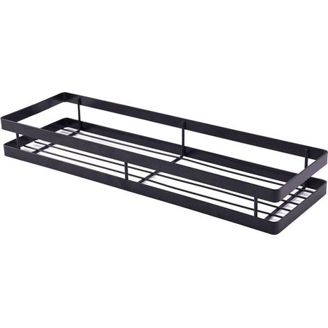 Étagère à épices murale en acier inoxydable noir – Dimensions 40x12x5,5 cm – Résistante aux rayures et à la corrosion – Pour rangement cuisine (1/4)