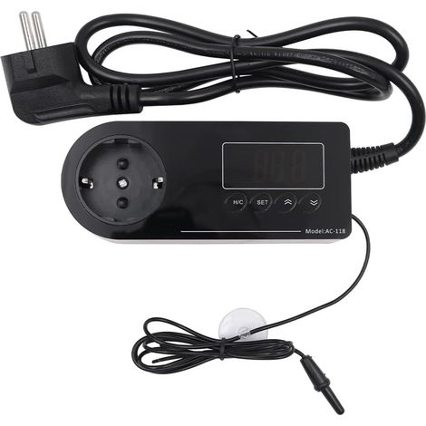 Thermostat Intelligent pour Terrarium et Aquarium - Contrôle de Température pour Reptiles et Insectes - Écran LCD - Chauffage Rond (1/4)