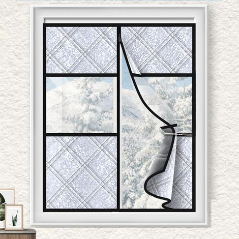 Cortina térmica aislante para ventana (120160 cm) – Kit de aislamiento de invierno en tejido Oxford para retener el calor. (1/5)