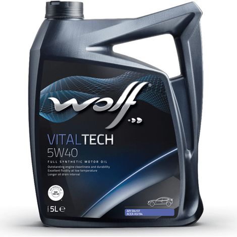 Wolf – Huile moteur VITALTECH 5W40 8311291 – 100% synthétique – Excellente fluidité à basse température – Longs intervalles de vidange