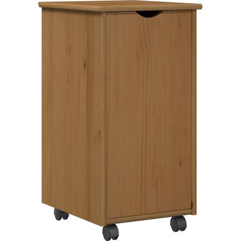 Gabinete rodante con rueda Marrón miel 34 x 39 x 65,5 cm vidaXL