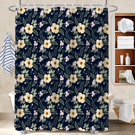 Rideau de douche imperméable en polyester 180x180 aéré rideau imperméable pour une touche de gaieté et de couleur (1/5)