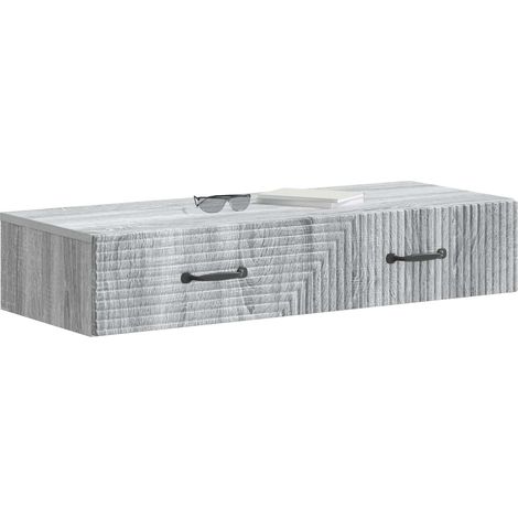 Maison Exclusive - Tavolino da Parete Laterale Grigio Sonoma 87,5 x 34,5 x 17 cm