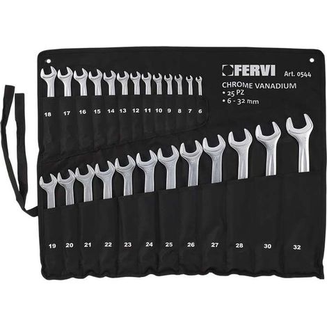 Fervi Set Chiavi Combinati 25pz Chrome Vanadio 6-32mm Argento