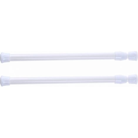 Juego de 2 barras telescópicas para cortina de ducha, sin necesidad de taladrar, para ducha, bañera, armario, color blanco, ancho 40-70 cm (1/5)