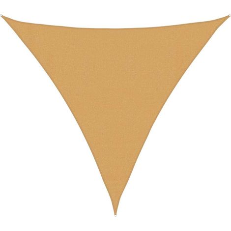 Voile d'ombrage  Voile de parasol 160 g/m² triangulaire sable 3,6x3,6x3,6 m PEHD