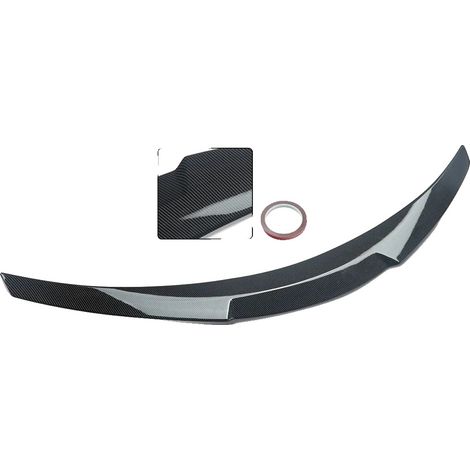 Alerón trasero estilo M4, fabricado en plástico ABS, con aspecto de fibra de carbono. (1/2)