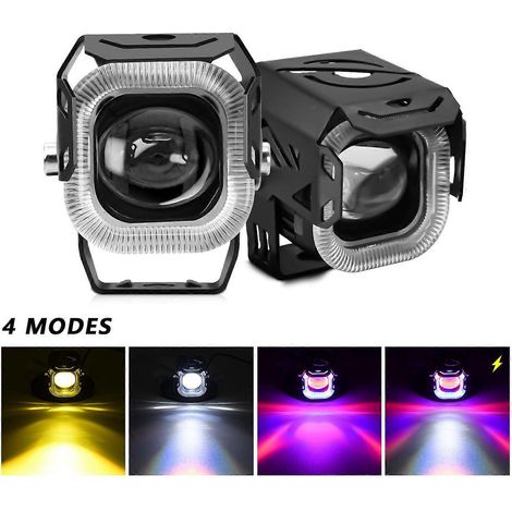 Feux antibrouillard LED pour motos, 60 W, 4000 lm, 4 modes d'éclairage, phares auxiliaires LED, étanchéité IP68