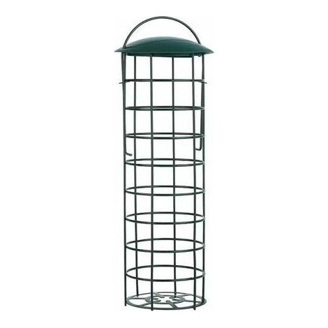 Mangeoire suspendue pour oiseaux - Vert armée - Hauteur 24 cm - Diamètre 7 cm - Longueur anse 31 cm - Capacité 4 boules (1/5)