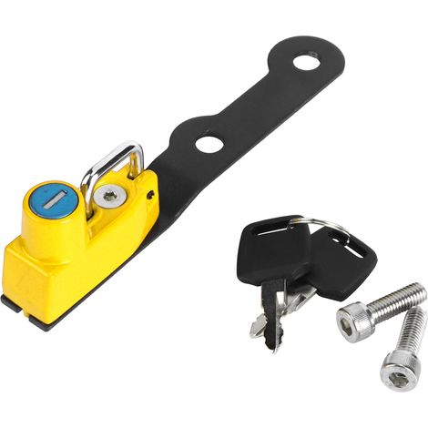 Support pour cadenas de casque en alliage d'aluminium pour moto, crochet de montage compatible YAMAHA MT-10/FZ-10 2016, jaune (1/5)