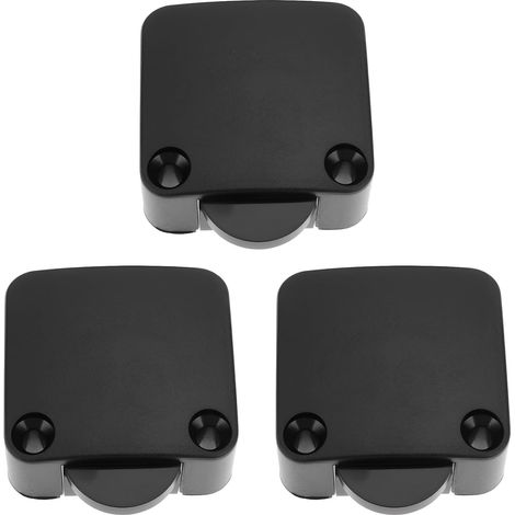 Lot de 3 Interrupteur porte armoire, Réinitialisation automatique, 2A 250V, Noir, Meuble intérieur