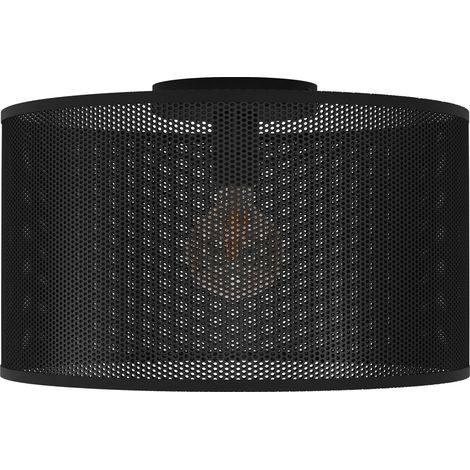 EGLO Deckenleuchte Manby, Deckenlampe 1-flammig, Deckenbeleuchtung im Industrial Design aus Metall in Schwarz, Gitter Lampe für Wohnzimmer und Flur, E27 Fassung