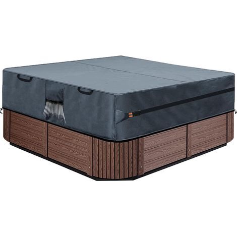 Hot Tub Protective Cover 200x200x30cm Square Oxford 600D Waterproof UV Resistant Garden (1/5)