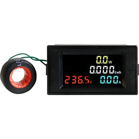 Wechselstrom-Voltmeter/Amperemeter 80–300 V, 100 A – Farb-LCD-Display – 180° Betrachtungswinkel (1/5)