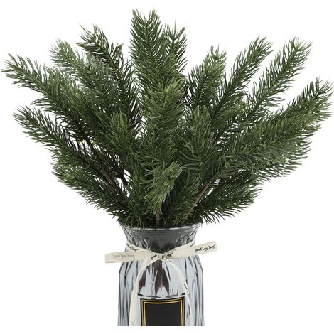(6 Stück, Komplettpaket + 0,24 Yuan) Künstliche Weihnachtsdekoration aus Kiefernnadeln, Foto-Requisite, Blumenarrangement für den Innenbereich, 37 cm (1/3)