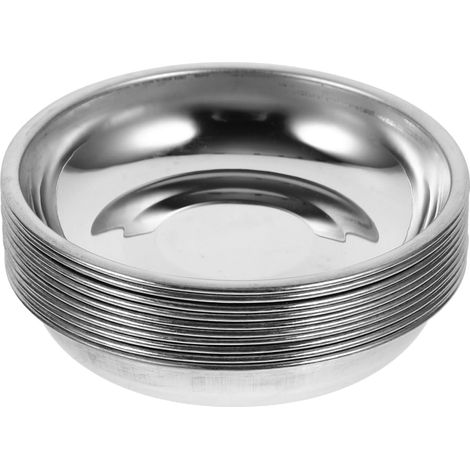 10 Pièces Plaque En Acier Inoxydable Assiettes De Soucoupe Assiette De Vinaigrette Petits Plats à Dessert Bol De Préparation Bol Daccompagnement Fromage De Trempette Équipement (1/5)