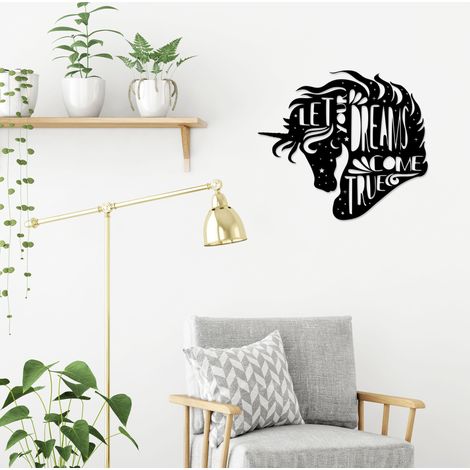 METAL WALL ART NO:40 DREAMS COME TRUE - Black