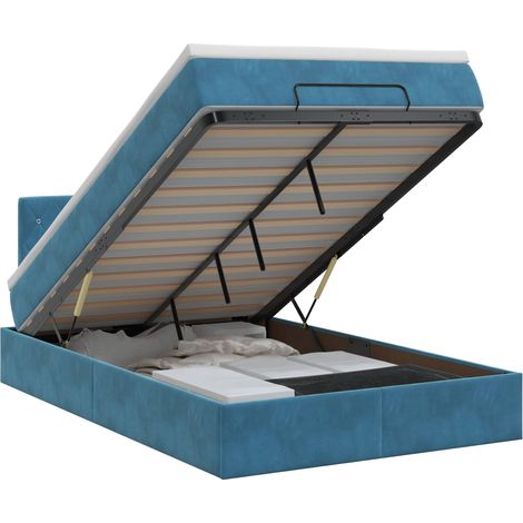 Maison Exclusive - Letto ottomano con materasso Blu Scuro 120 x 190 cm Velluto (1/5)