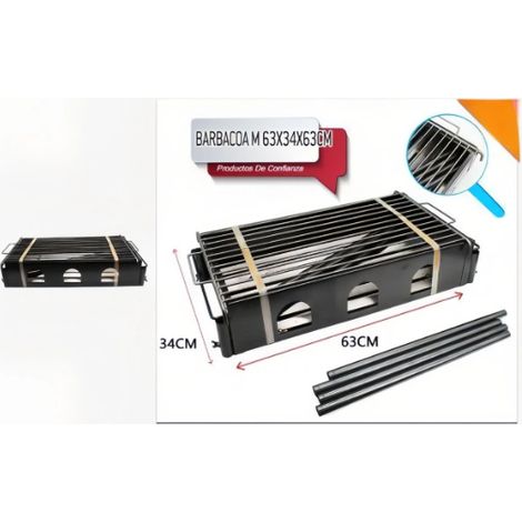Barbecue Barbacoa compact et portable 63 x 34 x 63 cm  Barbecue au charbon de bois pour pique-niques, camping et jardin (1/5)