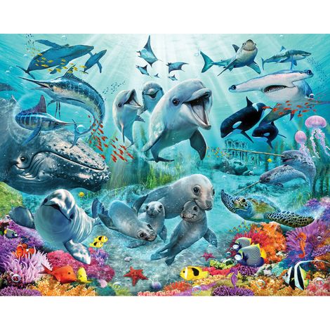 Papier peint enfant monde sous-marin Walltastic 305X244 CM (1/3)