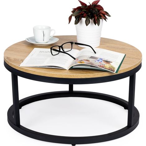 Mesa de centro tipo loft industrial moderna 60 cm (1/5)
