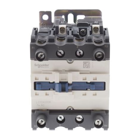 Contacteur Schneider Electric série LC1D, 4 pôles , 2 N/O + 2 N/F, 60 A, 24 V c.a. ( Prix pour 1 )