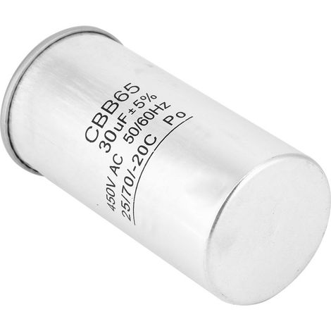 Condensateur électrolytique homopolaire CBB65 30 µF 450 V pour démarrage moteur et compresseur (1/5)