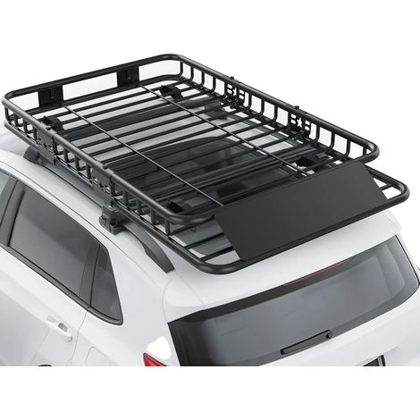 Panier de chargement de toit, acier revêtu de poudre robuste, 163 cm × 99 cm × 15 cm, capacité de charge de 113 kg, compatibilité universelle, installation rapide (1/5)